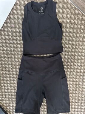 Women’s Black High-Waist Active SET Ribbed 029